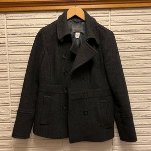 J Crew Stadium Cloth Nello Gori Wool Coat Charcoal Gray 6